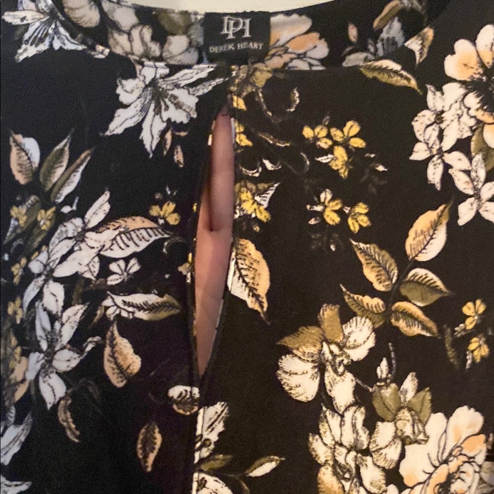 Derek Heart Black Floral Long Sleeve Dress - Picture 3 of 6